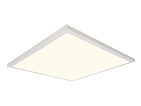 Designers Fountain PF2240XMD27 2700K LED Panel 2' X 2' Ultra Thin Edge-Lit 40W Flat Light Residential Flushmount Surface Mount/Commercial Drop Ceiling Fixture 4000 Lm-2700 Cct, 2'X2' , White