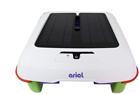 Solar Breeze Ariel Automatic Robot Solar Pool Skimmer with Easy to Empty Oversized Filter Tray and Integrated Smart Technology with Obstacle Avoidance, Plus Solar Powered Cordless Design