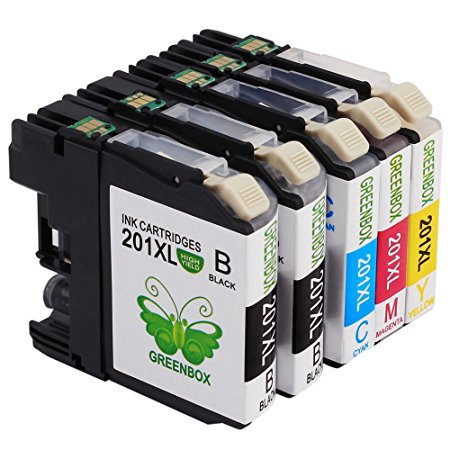 GREENBOX 1Set 1Black Replacement for LC201XL Ink Cartridge High Capacity Compatible with Brother MFC J460DW, MFC J480DW, MFC J485DW, MFC J680DW, MFC J880DW, MFC J885DW