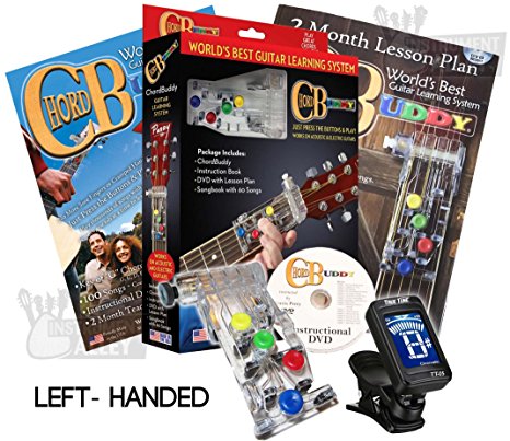 LEFT HANDED Chord Buddy Guitar Learning System w/ True Tune Clip-on Chromatic Tuner LEFTY