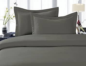 Elegant Comfort 1500 Thread Count Egyptian Quality Super Soft Wrinkle Free 4-Piece Sheet Set, Queen, Gray