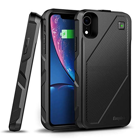 EasyAcc iPhone XR Battery Charger Case Qi Wireless Charging Case, 5000mAh Portable Charging Case for iPhone XR Extended Rechargeable Charging Shell Extended Full Protection Charger Case Battery Pack