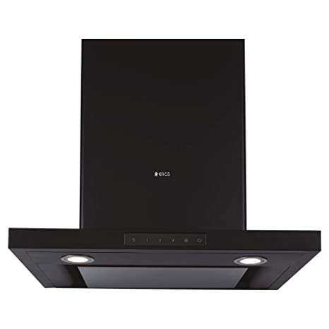 Elica Deep Silent Chimney with EDS3 Technology (SPOT H4 TRIM EDS HE LTW 60 NERO T4V LED, 1 3D Filter, Touch Control, Black)