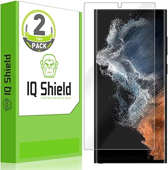 IQShield Screen Protector Compatible with Samsung Galaxy S23 Ultra 5G Works with Fingerprint Scanner (2-Pack) Anti-Bubble Clear Film