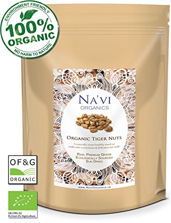 Organic Whole (unpeeled) Tiger Nuts - Ideal for making Milk, Horchata and Cooking (1 kg)