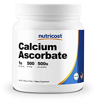 Nutricost Calcium Ascorbate (Vitamin C) Powder, 500G - Non-GMO, Made in the USA, 500 Servings