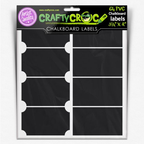 64 Chalkboard Labels Large 3 12 x 2 Inch Rectangle Adhesive Stickers