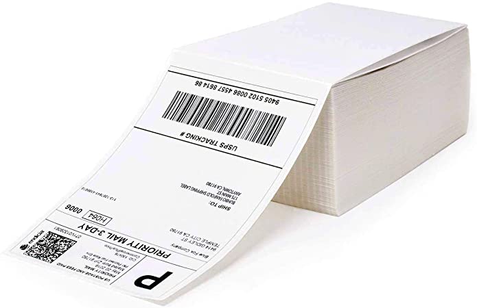 MFLABEL Fanfold 4" x 6" Direct Thermal Labels White Perforated Shipping Labels,500 Labels