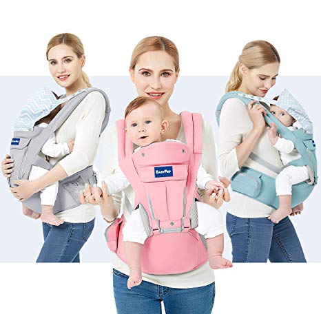3D Baby Carrier with Hip Seat, 9-in-1 Convertible All Season Baby Sling for Newborns Infants & Toddlers, Hands Free Baby Carrier Front and Back Perfect for Traveling, Hiking and Easy Breastfeeding