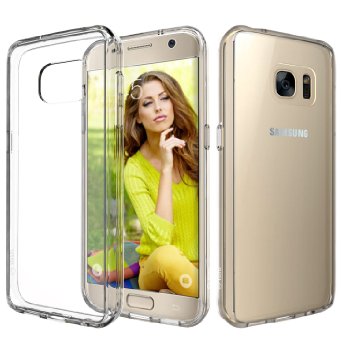 Galaxy S7 Case, TOTU Ultra Crystal Clear Cushion Slim Fit Scratch Resistant Protective Case Cover with Hybrid Transparent Back and Shock Absorption TPU Rubber Bumper for Samsung Galaxy S7 - Warranty