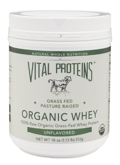Vital Proteins Grass-Fed, Pasture-Raised Organic Whey Protein, 18 oz Canister