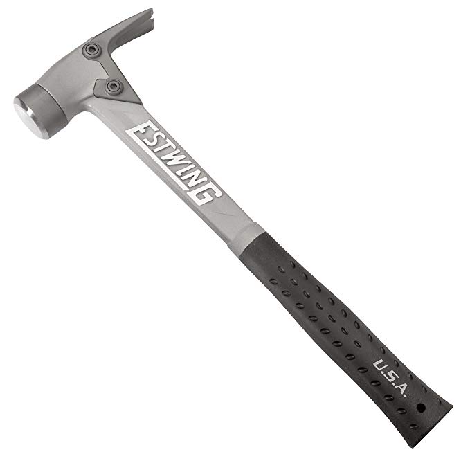 Estwing AL-PRO Aluminum Framing Hammer - 14 oz Straight Rip Claw with Smooth Face & Shock Reduction Grip - ALBK