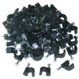 CableWholesales RG6 Cable Clip Black 100 pieces per bag