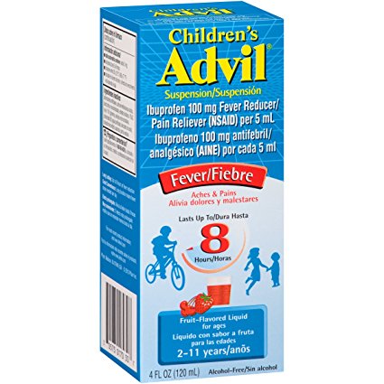Advil Children's Fever Reducer/Pain Reliever, 100mg Ibuprofen (Fruit Flavor Oral Suspension, 4 fl. oz. Bottle)