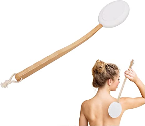 Back Lotion Applicator,Lotion Applicator for Your Back, Lotion Applicators, Long Wooden Handle with Replaceable Brush Head, for Bath, Skin Cream, Tanning Wooden Long Handle Shower Body Massa