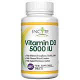 Vitamin D3 High Strength 5000 IU 365 Tablets Cholecalciferol MONEYBACK GUARANTEE - UK MANUFACTURED Benefits Immune System Helps Strengthen Bones and Teeth - SMALL 6MM TABLETS not Softgels or Capsules - Good Source of Vit D - Best D3 supplement - 100  Vegetarian Dairy and Gluten Free