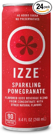 IZZE Fortified Sparkling Juice, Pomegranate, 8.4-Ounce Cans (Pack of 24)