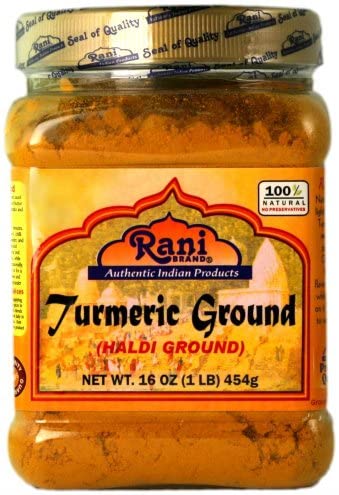 Rani Natural Turmeric (Haldi) Root Powder Spice, (High Curcumin Content) 16oz (454g) 1lb ~ 100% Pure, Salt Free | Vegan | Gluten Free Ingredients | Non-GMO | Indian Origin