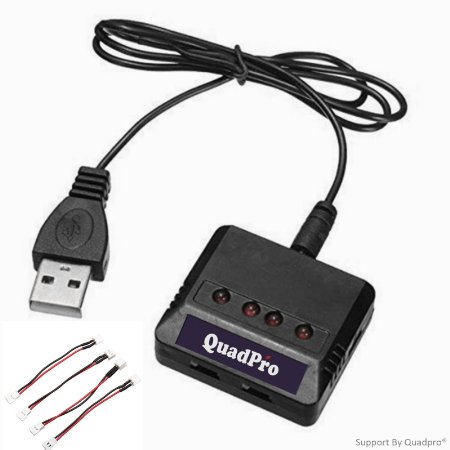 Quadpro® 4 in 1 X 4 Battery Charger for Syma X5c, X1, UDI 818a, Hubsan, DFD F180,m68 M68r(plus), Wl Toys