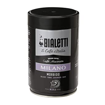 Bialetti Coffee, Moka Ground, Light Roast, Milano, Italy Signature 100% Arabica Blend, Vacuum Sealed 8.8 Ounce Tin Can