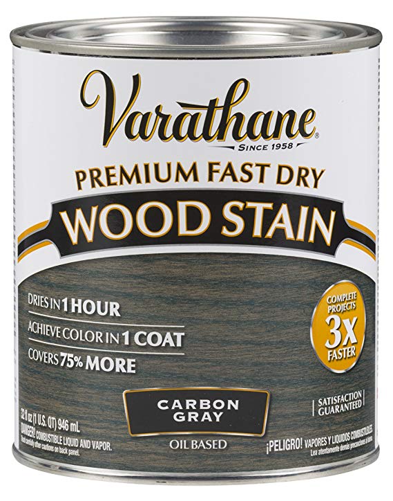 Varathane 304559 Premium Fast Dry Wood Stain, 32 oz, Carbon Gray