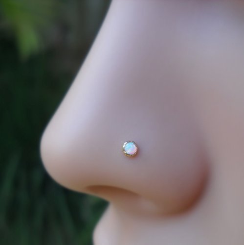 Nose Ring Stud - Cartilage Tragus Earring - Sterling Silver or Gold Filled - 2mm Stone - 20G to 16G