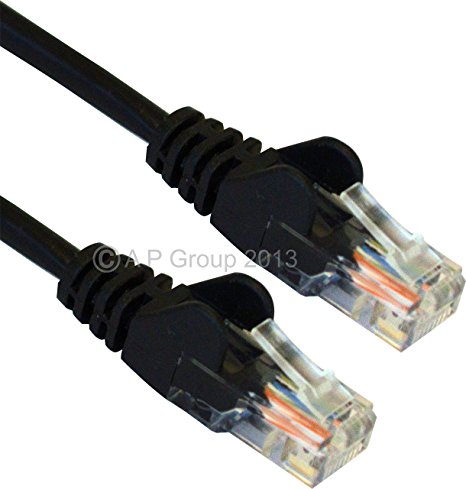 2 metre Black Cat5e Ethernet RJ45 High Speed Network Cable Lead Cat 5e