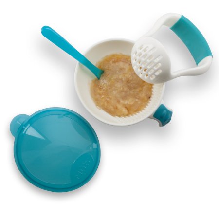 Nuby Garden Fresh Mash N' Feed Bowl with Spoon and Food Masher, Colors May Vary