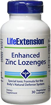 Life Extension Enhanced Zinc Lozenges, 30 Vegetarian Lozenges, 100 g