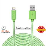 Apple Charger 10 ft iPhone 6S Charger F-color8482 Extra Long Braided 8 Pin Lightning to USB Charger Cord Connector for iPhone 6S 6 Plus 5s 5c 5 iPad 4 Air 2 mini 4iPad Pro iPod touch 5 Green