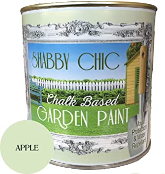 Shabby Chic Garden Paint: 1 Liter - Apple - Chalk Based Furniture Paint for Outdoor and Exteriror, No Primer Required