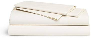 Brooklinen Luxe Core Sheet Set – Includes 1 Flat Sheet, 1 Fitted Sheet   2 Pillowcases – 480 Thread Count Sateen Sheet Set – 100 Percent Long-Staple Cotton – Oeko-TEX Certified – Cream – Cali King