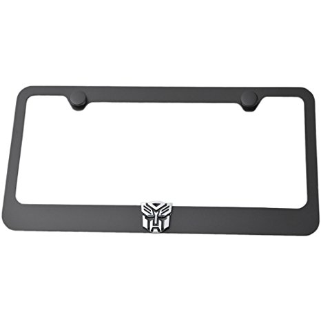 Transformer Autobot 3d Steel License Plate Frame Black