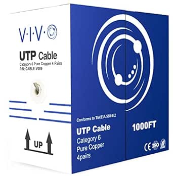 VIVO Gray 305m Bulk Cat6, Full Copper Ethernet Cable, 23 AWG, UTP Pull Box, Cat-6 Wire, Indoor, Network Installations (CABLE-V009)