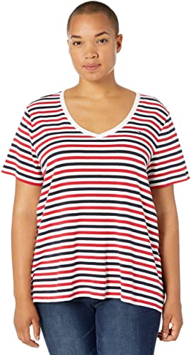 Tommy Hilfiger Women's Short Sleeve V-Neck T-Shirt (Regular and Plus Sizes)