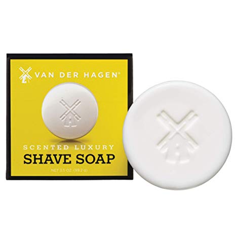 Van Der Hagen Shaving Soap - Rich Luxurious Lubricating Shea, Mango and Cocoa Butter Lather for Men to Prevent Razor Burn - Perfect for all Brushes