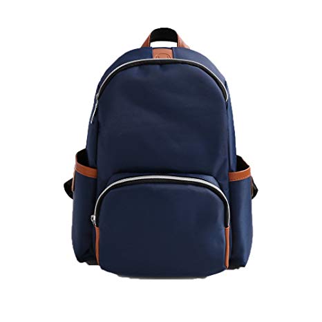 Ecurson Men Women Teenage Vintage Nylon Casual Shoulder Bag Small Backpack Travel Bag (Blue)