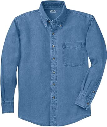 Joe's USA Men's 6.5-Ounce Long Sleeve Denim Shirts in Regular, Big and Tall Sizes