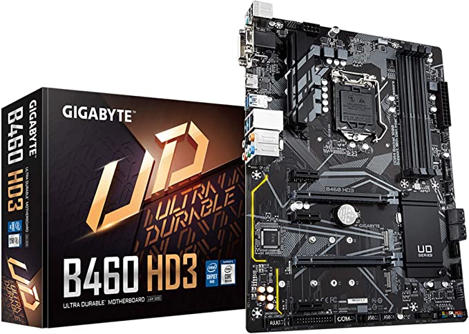 Gigabyte B460 HD3 (LGA1200/Intel/B460/ATX/Dual M.2/SATA 6Gb/s/USB 3.2 Gen 1/DDR4/Motherboard)