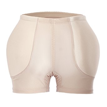 Women Pure Black Jacquard Padded Butt Hip Enhancer Shaper Panties Underwear