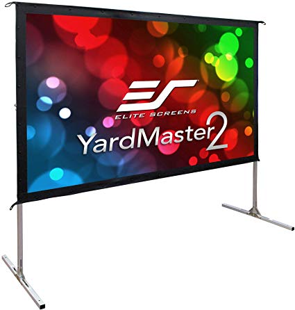 Elite Screens Yard Master 2, 120-inch Indoor Outdoor Portable Fast Folding Projector Screen with Stand 16:9, 8K 4K Ultra HD 3D Movie Theater Cinema 120” Foldable Rear Projection Screen, OMS120HR3