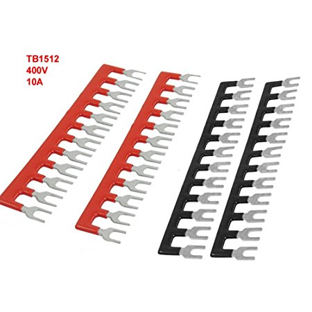 URBEST® 400V 10A 12 Postions Pre Insulated Fork Terminal Stripes 4 Pcs