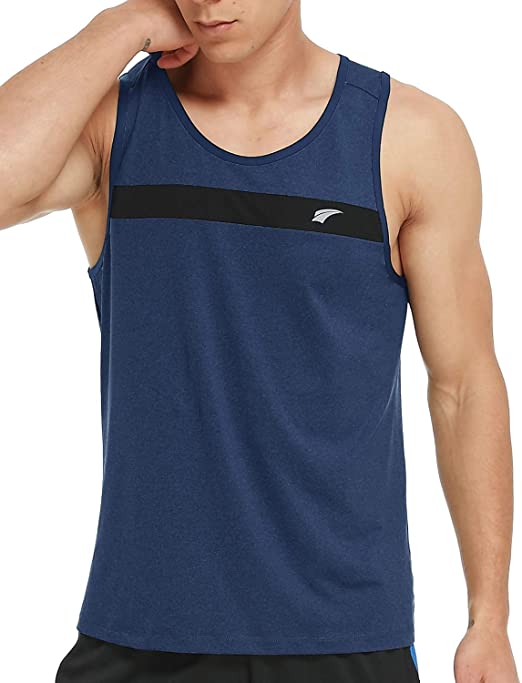 EZRUN Men's Tank Tops Quick Dry Athletic Training Workout Shirts for Gym Fitness Bodybuilding Running Jogging Training