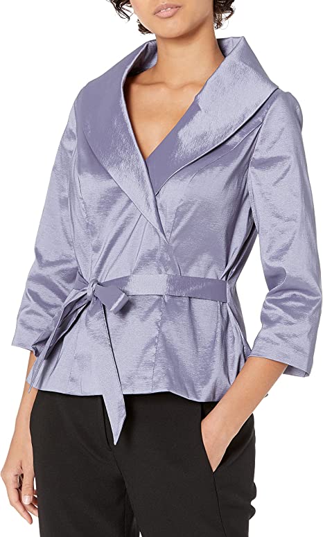 Alex Evenings Women's Stretch Taffeta Blouse