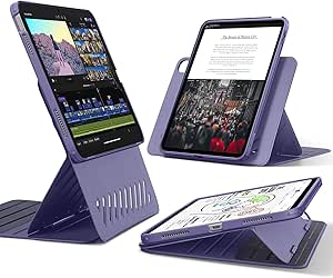 ESR for iPad 10th Generation Case, Rotating Case with Removable Magnetic Cover, Adjustable Portrait/Landscape Stand with Raised Screen View, 9 Standing Angles, Shift Series,Purple