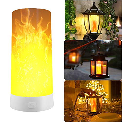 LED Flameless Candles Effect Magnetic Light, USB Rechargeable Flickering Flame Candle Bulb Lamp Lantern LED Magnetic Light (Flame)