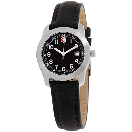 Victorinox Field Black Dial Leather Strap Ladies Watch 26011CB