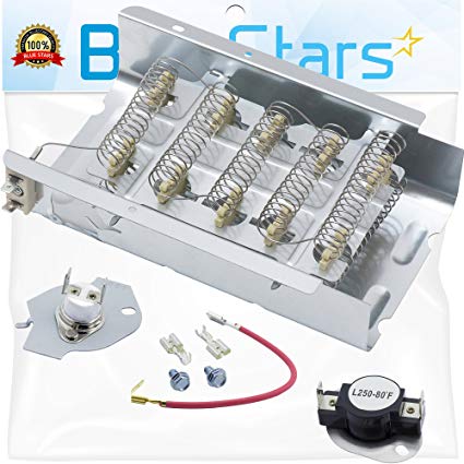 279838 & 279816 Dryer Heating Element With Dryer Thermostat Kit by Blue Stars - Exact Fit for Whirlpool & Kenmore Dryer