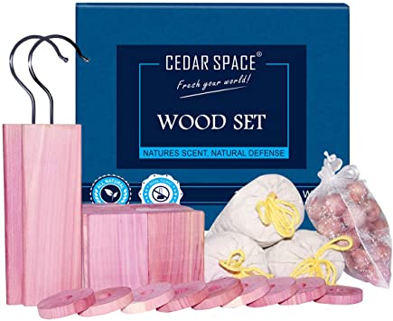 Cedar Hang Ups - Cedar Blocks for Closet Storage, 100% Nature Aromatic Red Cederwood Home Decor (Cedar Blocks 54 Pcs)