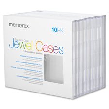 Memorex(R) CD Jewel Cases, Standard Size, Clear, Pack of 10